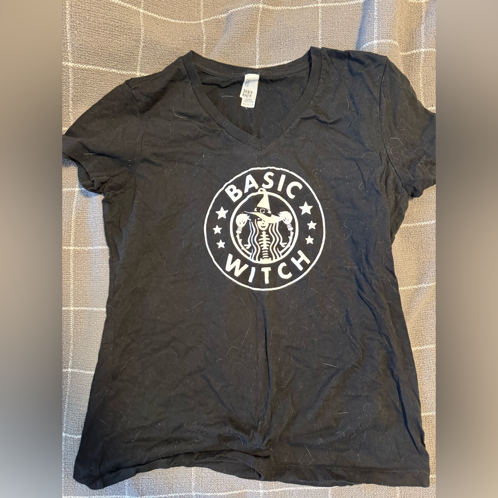 District Black Basic Witch VNeck Tee District Black Basic Witch VNeck Tee